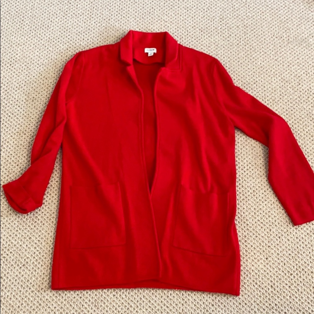 NWOT J Crew Factory Open Cardigan Sweater red sz M